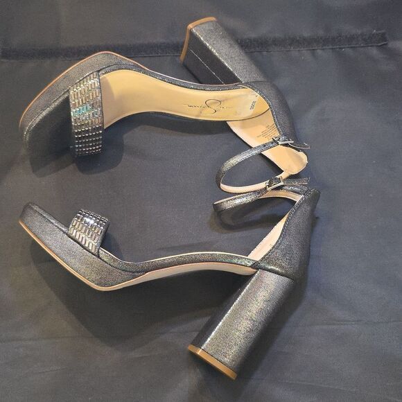 BRAND NEW JESSICA SIMPSON JP SIPRIO2 BLOCK HEEL JEWEL STRAP  SANDAL G1 - Picture 9 of 15
